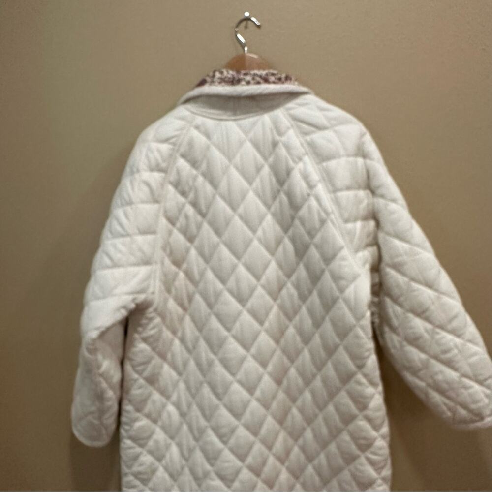 Xirena White Floral Reversible Pink Quilted Long Line Coat Jacket XL - Picture 8 of 12